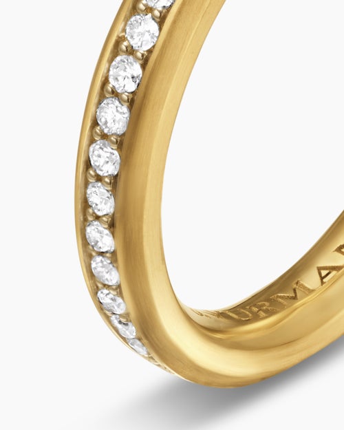 Mens Beveled Band Ring in 18K Yellow Gold, 3.5mm