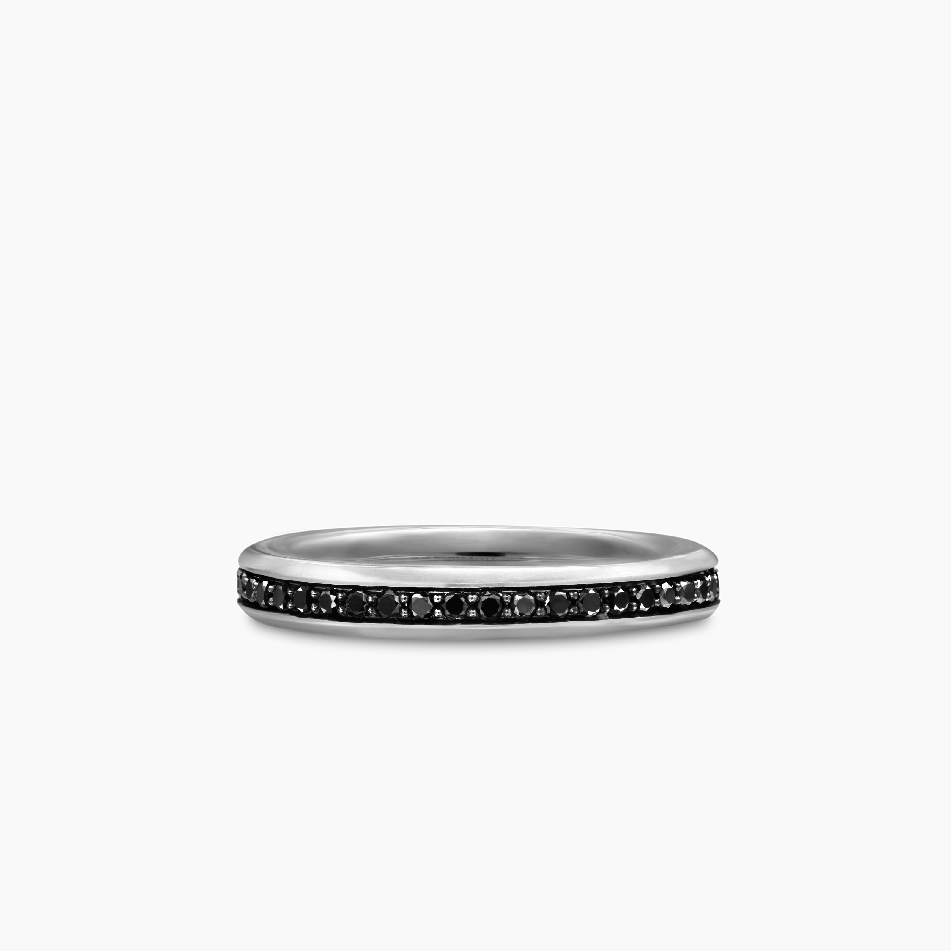 Mens Beveled Band Ring in 18K White Gold, 3.5mm