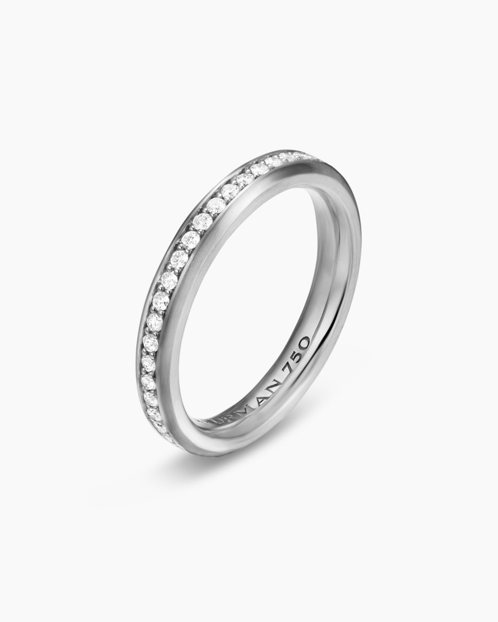 Anneau Beveled en or blanc 18 carats, 3,5 mm hommes