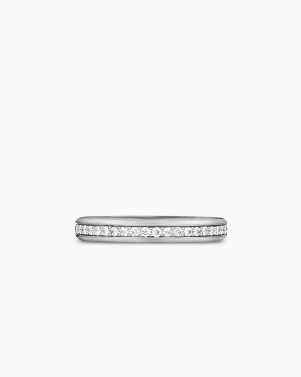Beveled Band Ring in 18K White Gold, 3.5mm
