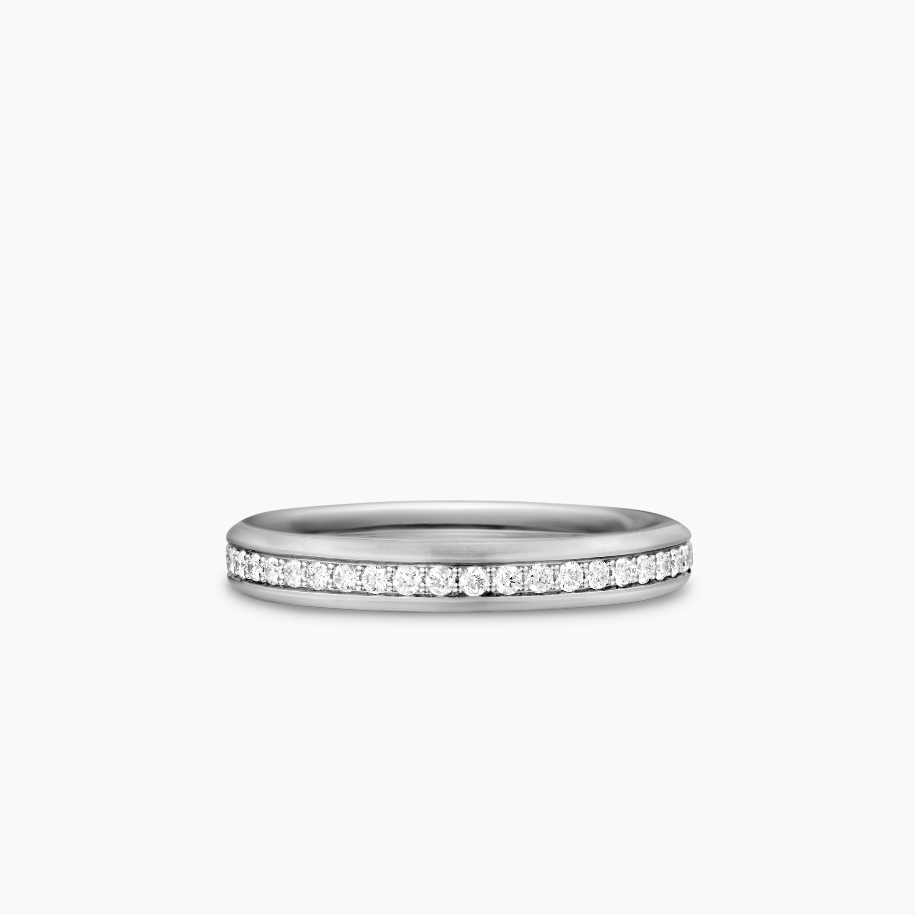 Mens Beveled Band Ring in 18K White Gold, 3.5mm