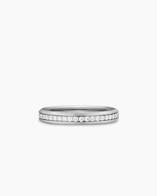 Mens Bevelled Band Ring in 18K White Gold, 3.5mm