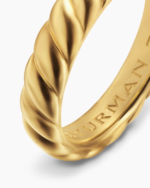 Anneau Cable torsadé sculpté en or jaune 18 carats, 3 300 $.