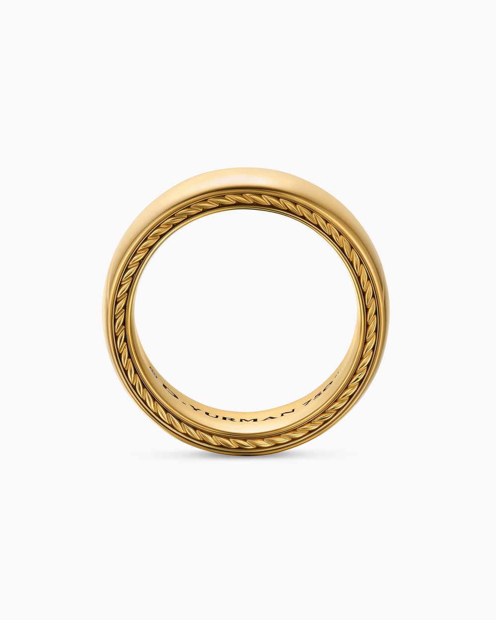 Mens Streamline Band Ring in 18K Yellow Gold, 8mm