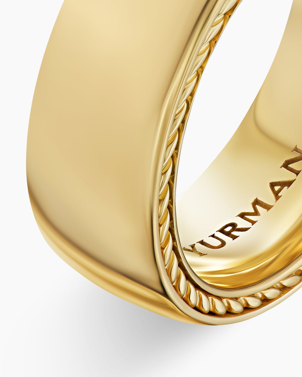 Mens Streamline Band Ring in 18K Yellow Gold, 8mm
