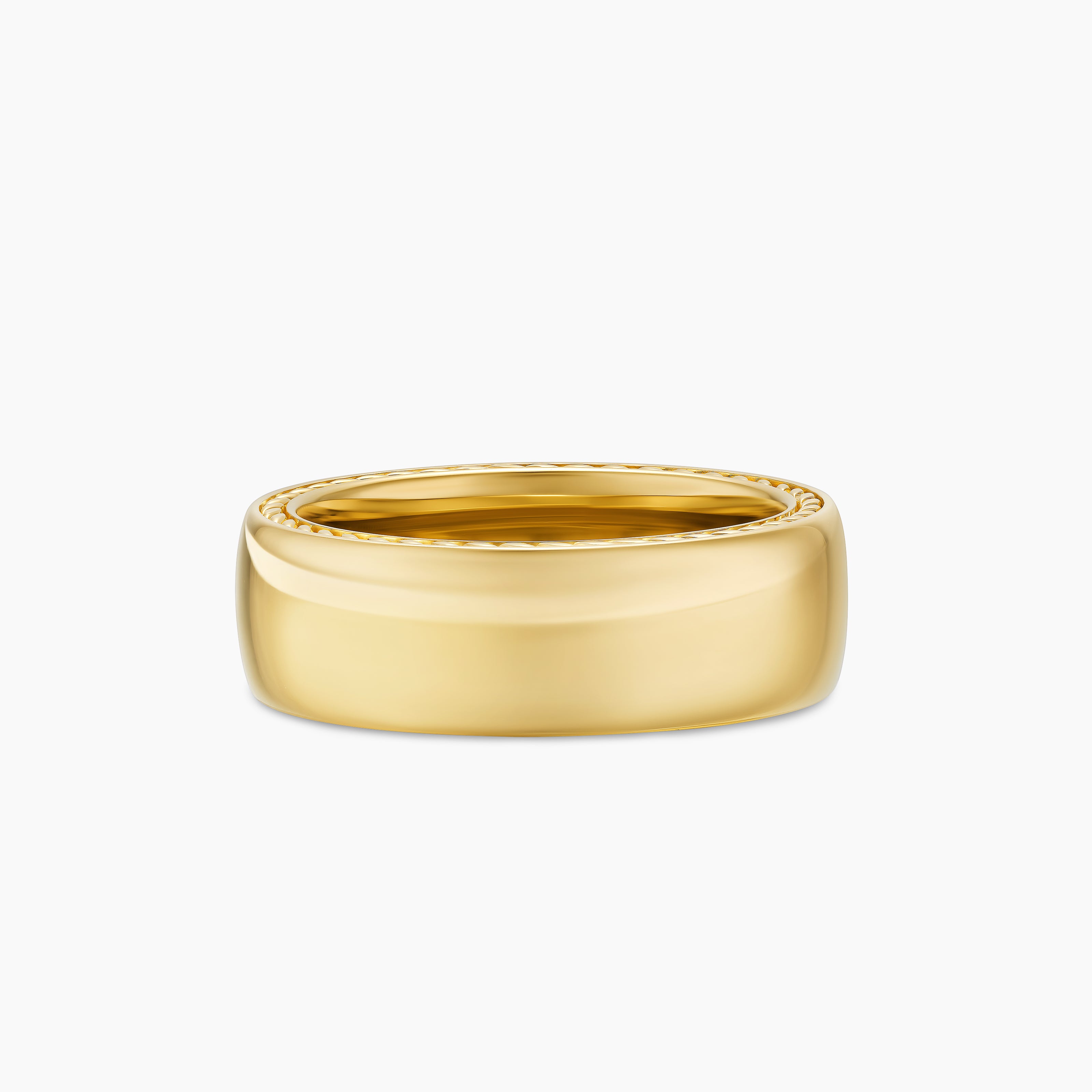 Mens Streamline Band Ring in 18K Yellow Gold, 8mm