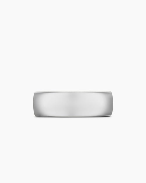 Mens Streamline® Band Ring in 18K White Gold, 8mm