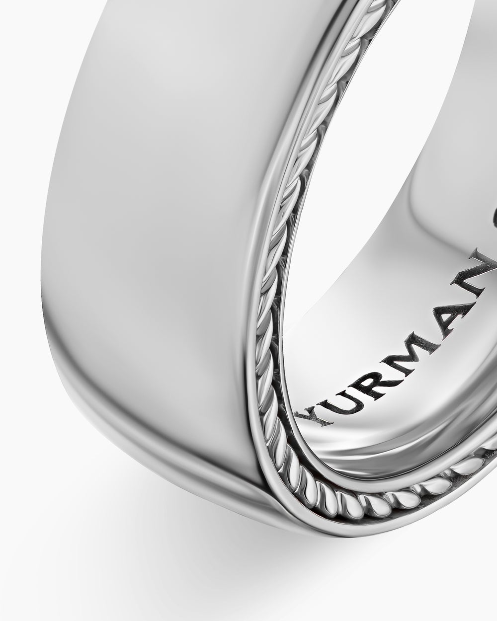 Mens Streamline® Band Ring in Platinum, 8mm