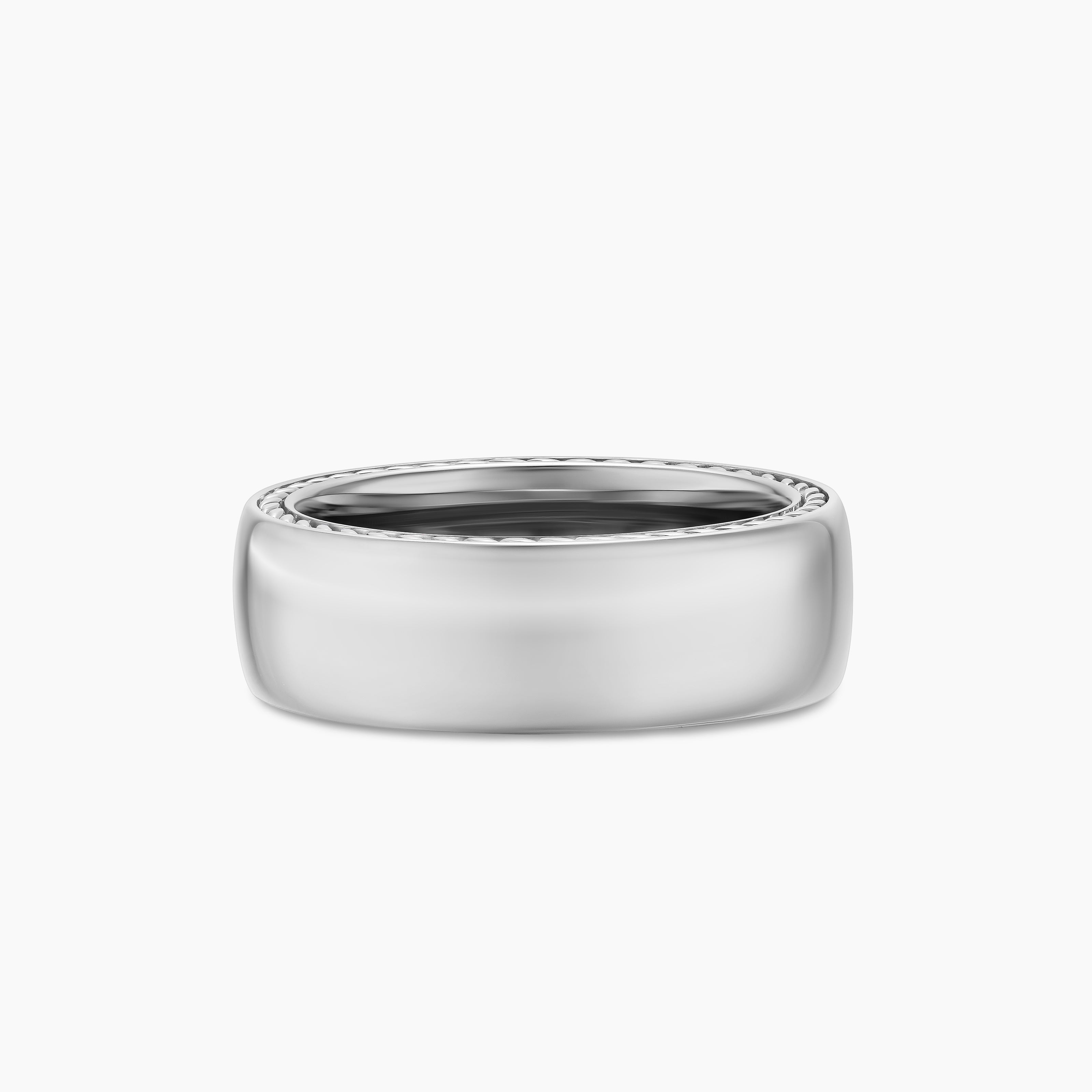Mens Streamline Band Ring in Platinum, 8mm