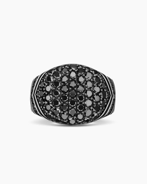 Mens Chevron Signet Ring in Sterling Silver, 18mm