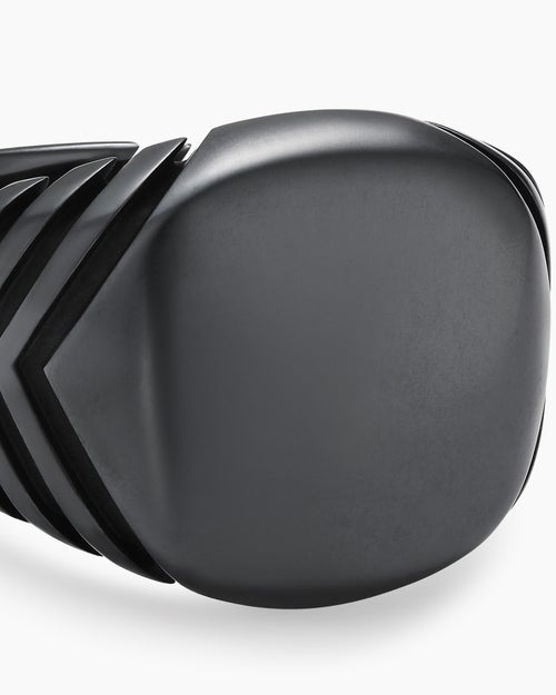 Bague chevalière Chevron en titane noir, 18 mm