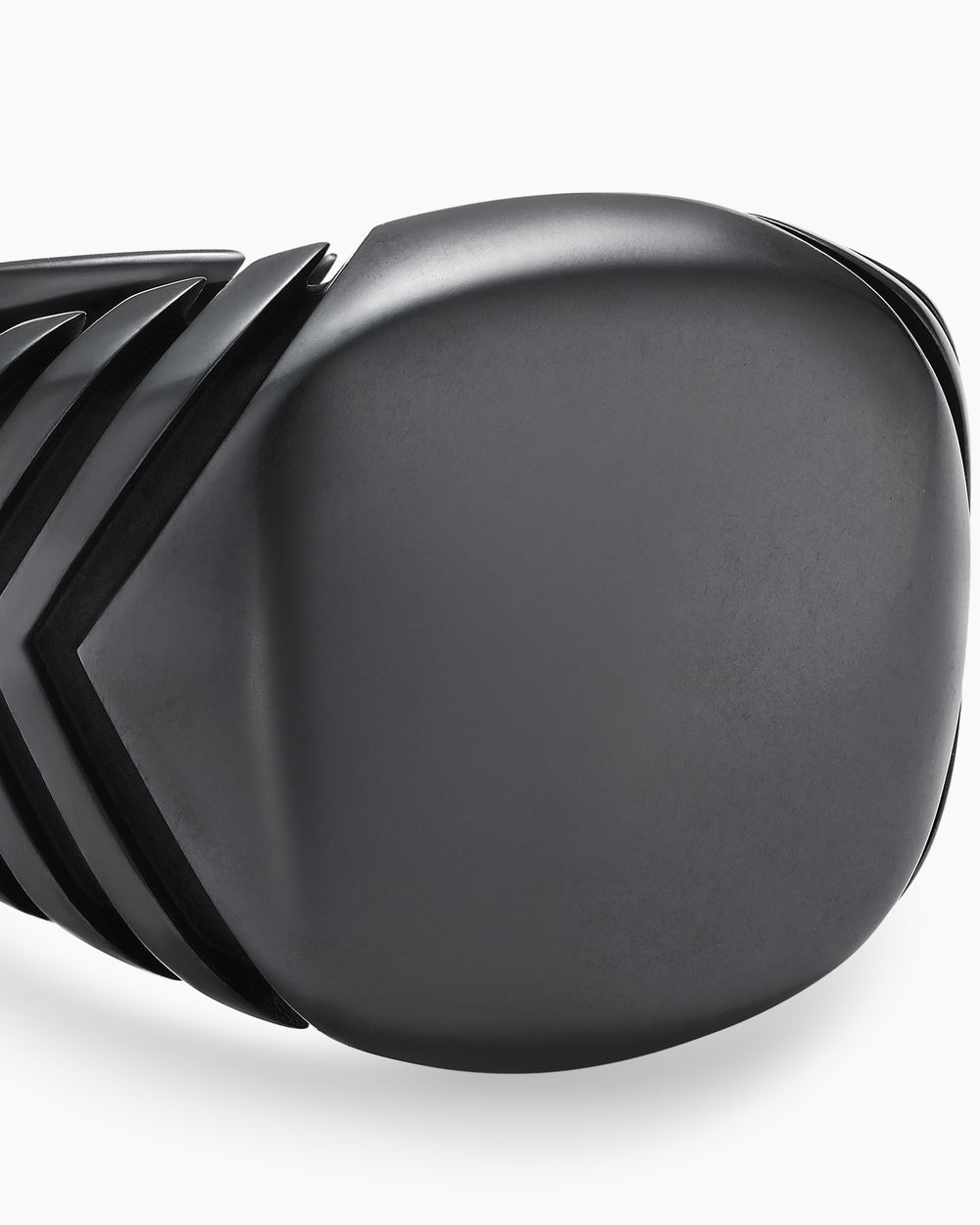 Bague chevalière Chevron en titane noir, 18 mm