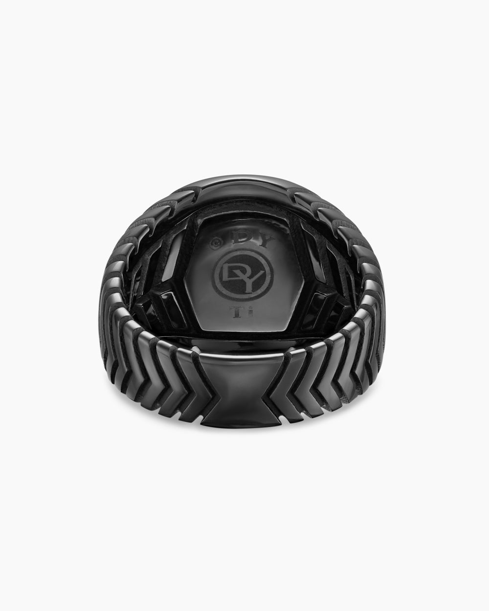 Bague chevalière Chevron en titane noir, 18 mm