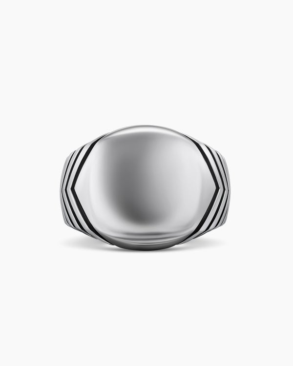 Bague chevalière Chevron en argent sterling, 18 mm