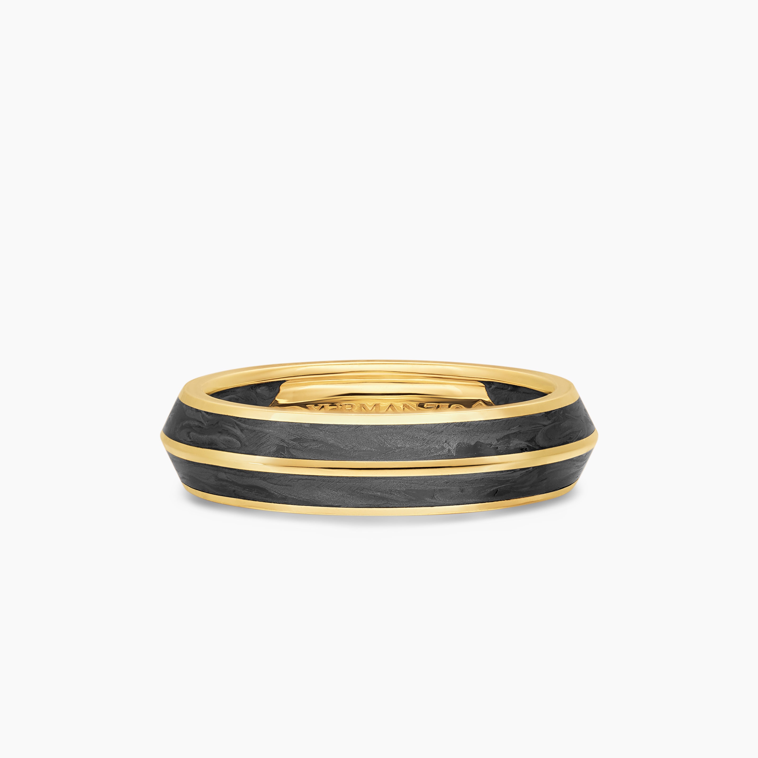 Mens Knife Edge Band Ring in 18K Yellow Gold, 6mm
