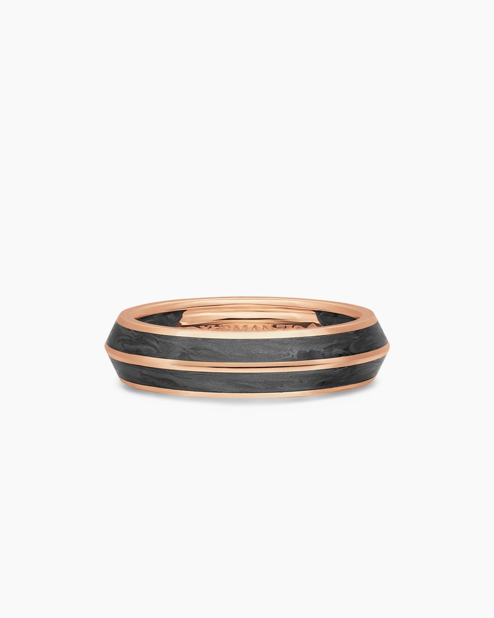 Mens Knife Edge Band Ring in 18K Rose Gold, 6mm