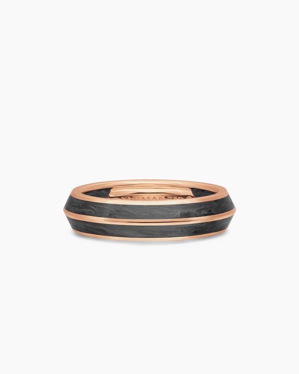 Knife Edge Band Ring in 18K Rose Gold, 6mm