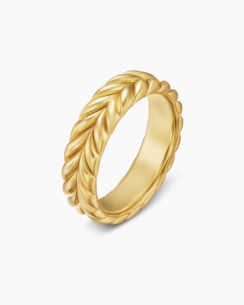 Anneau Chevron en or jaune 18 carats, 6,2 mm hommes