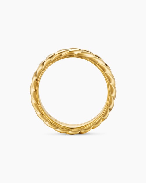 Mens Chevron Band Ring in 18K Yellow Gold, 6.2mm