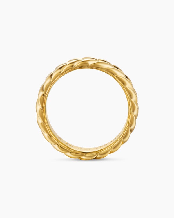 Anneau Chevron en or jaune 18 carats, 6,2 mm