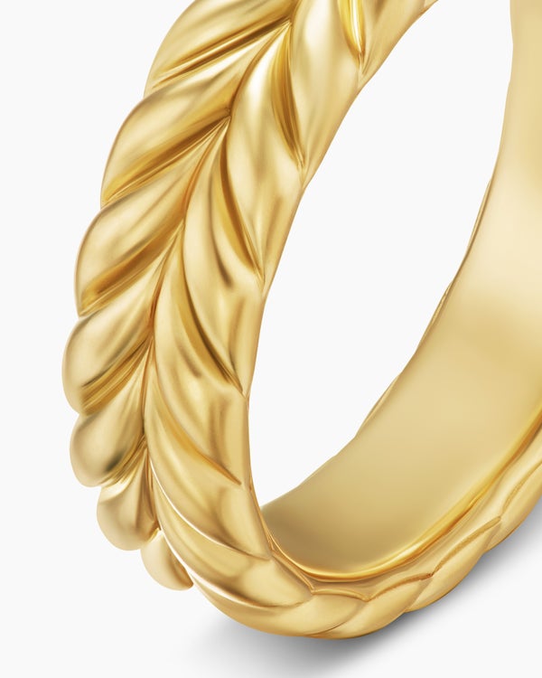 Anneau Chevron en or jaune 18 carats, 6,2 mm