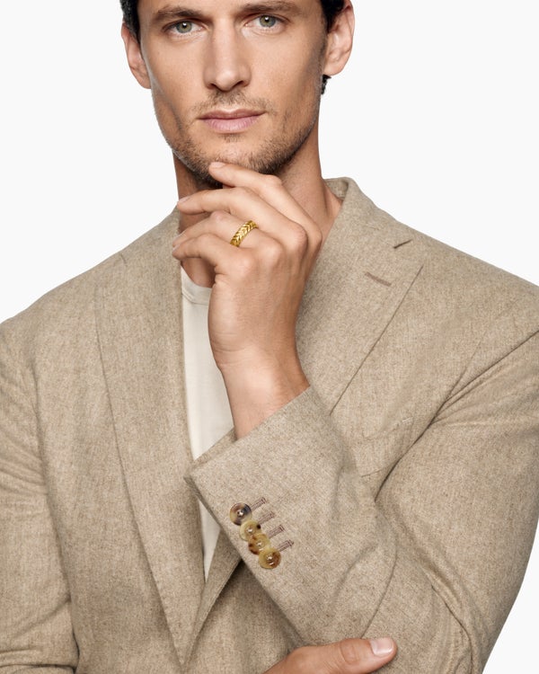 Anneau Chevron en or jaune 18 carats, 6,2 mm