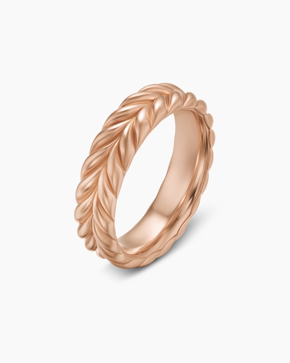 Anneau Chevron en or rose 18 carats, 6,2 mm hommes