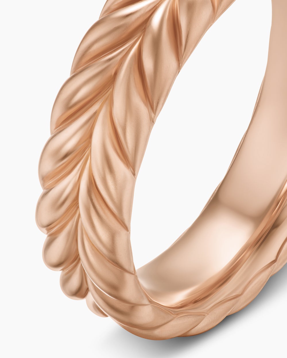 Anneau Chevron en or rose 18 carats, 6,2 mm hommes