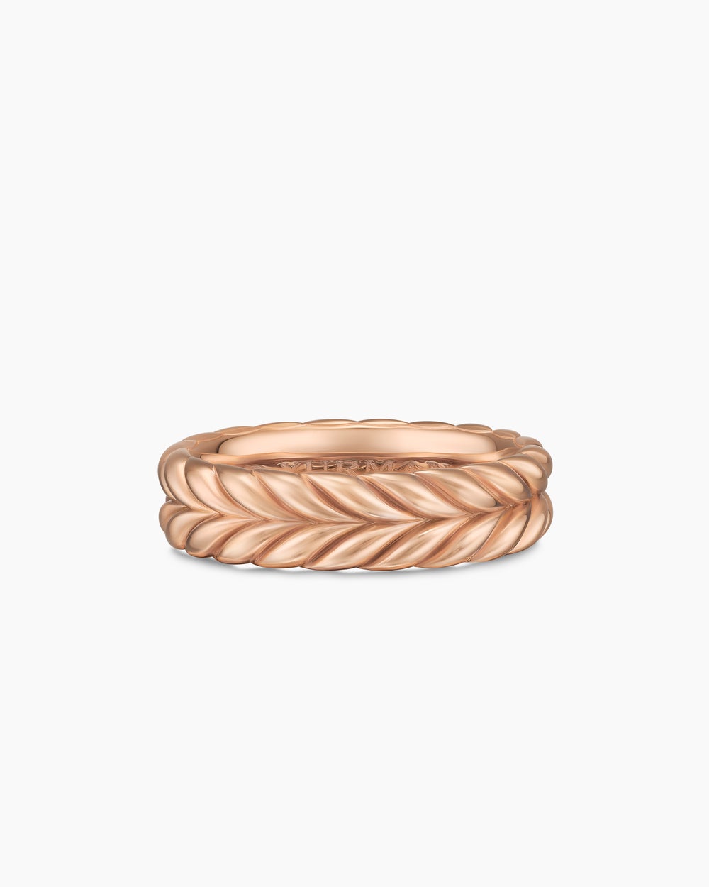 Anneau Chevron en or rose 18 carats, 6,2 mm hommes