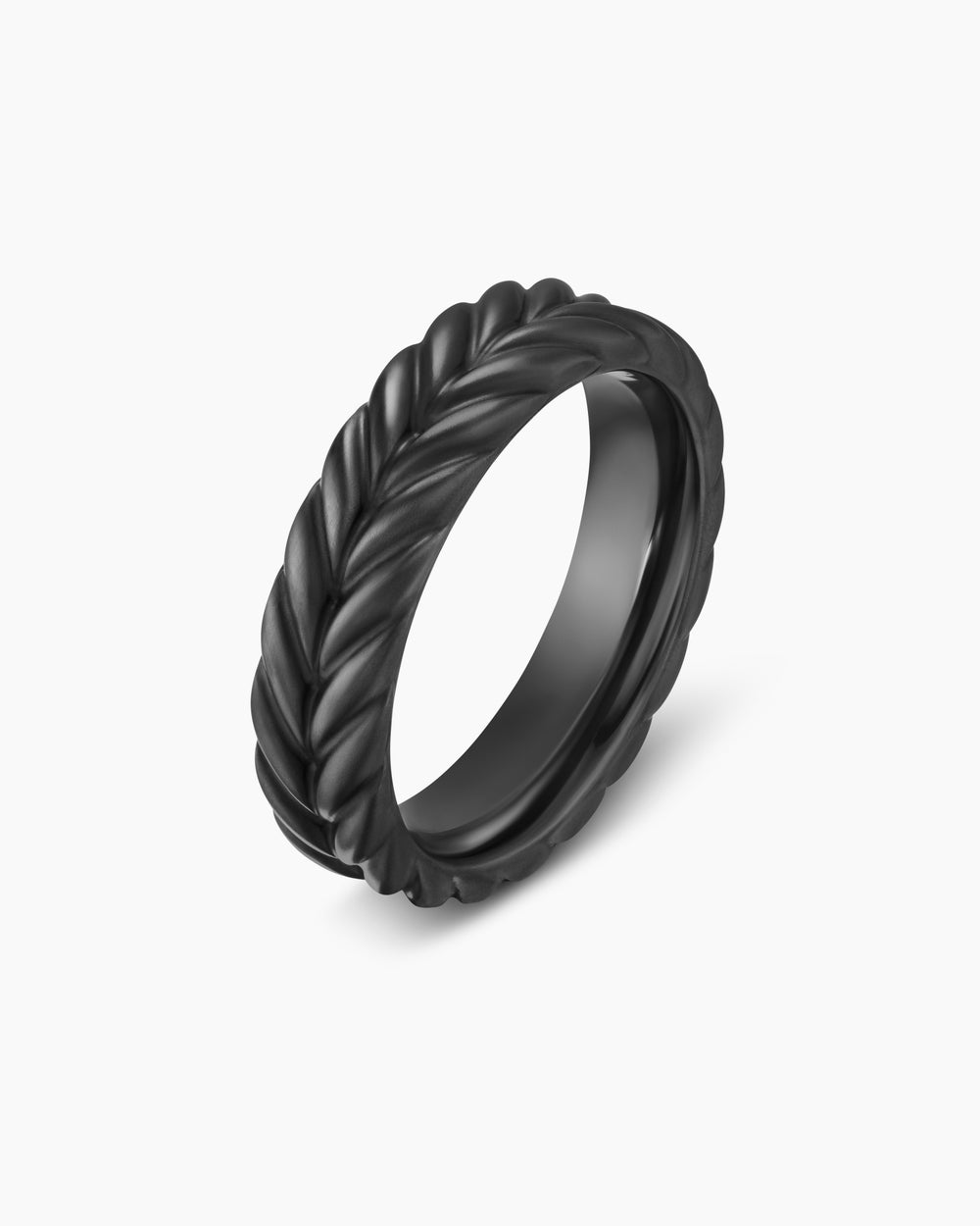 Anneau Chevron en titane noir, 6,2 mm hommes