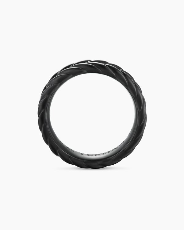 Anneau Chevron en titane noir, 6,2 mm