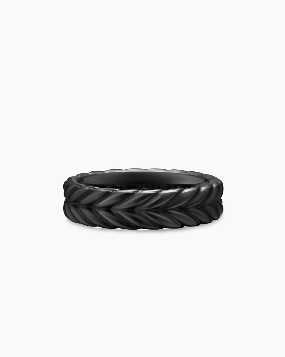Anneau Chevron en titane noir, 6,2 mm hommes