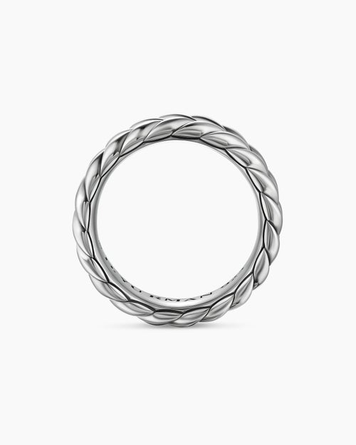 Mens Chevron Band Ring in Sterling Silver, 6.2mm