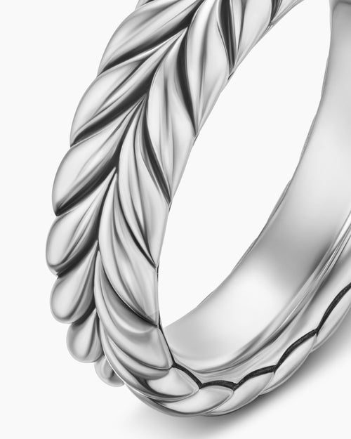 Mens Chevron Band Ring in Sterling Silver, 6.2mm