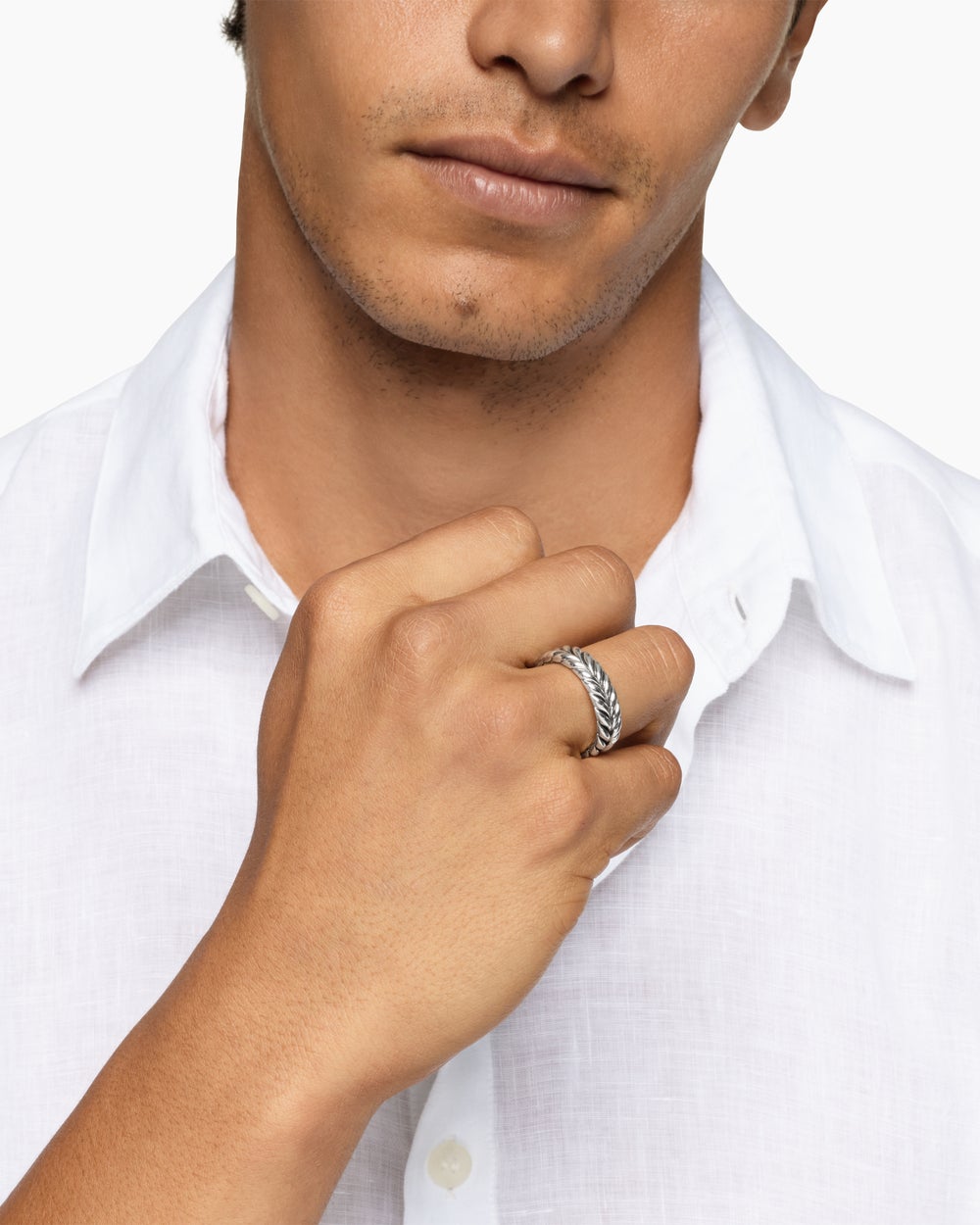 Anneau Chevron en argent sterling, 6,2 mm hommes