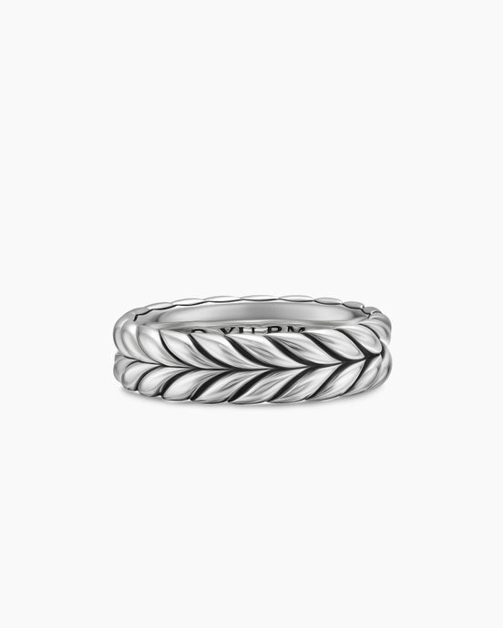 Chevron Band Ring in Sterling Silver, 6.2mm