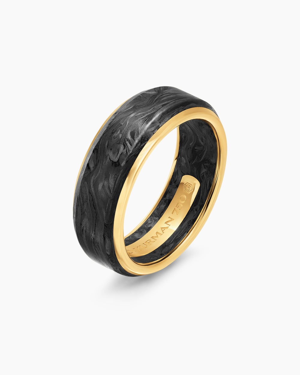 Anneau Streamline en or jaune 18 carats, 8 mm homme