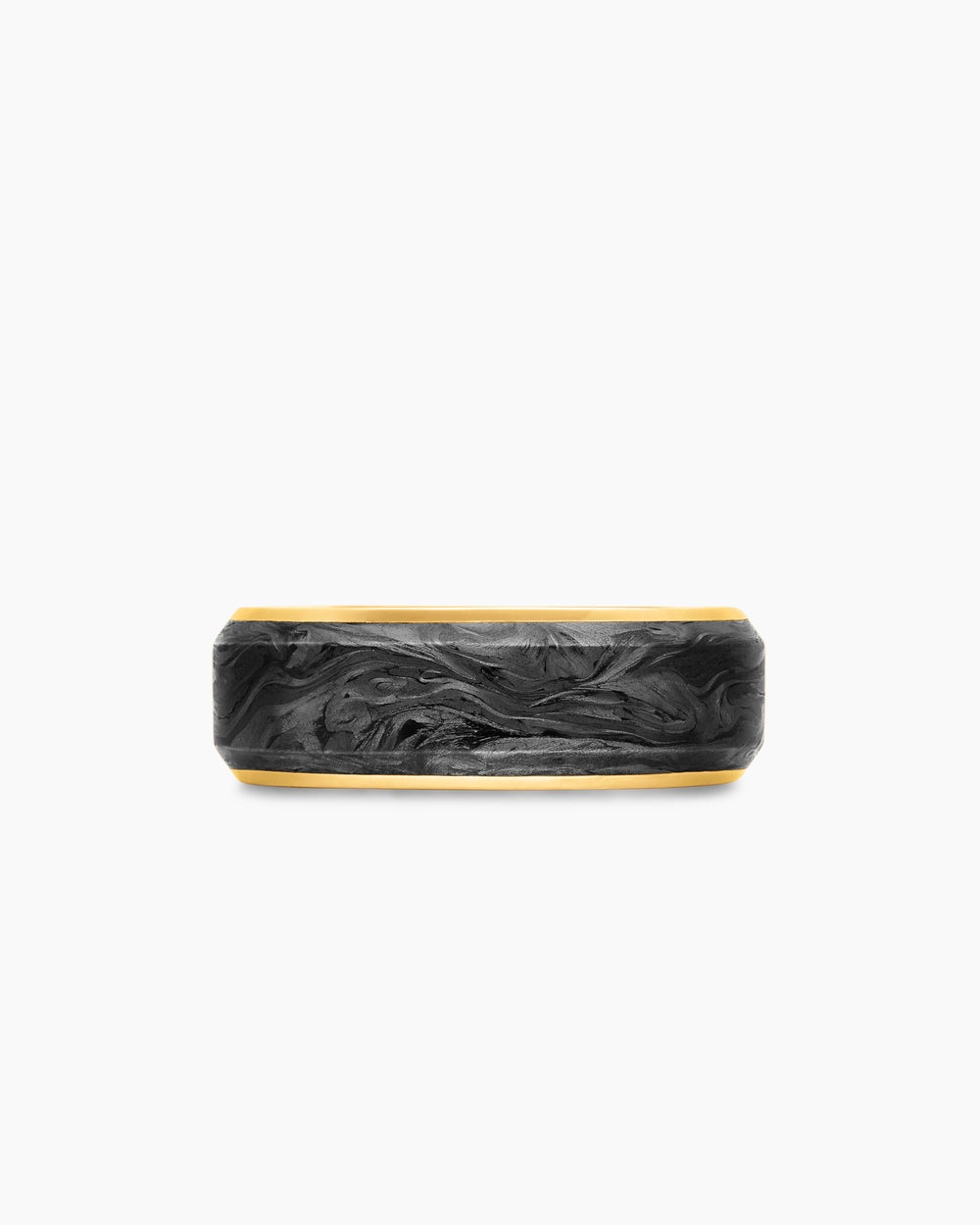 Anneau Streamline en or jaune 18 carats, 8 mm homme