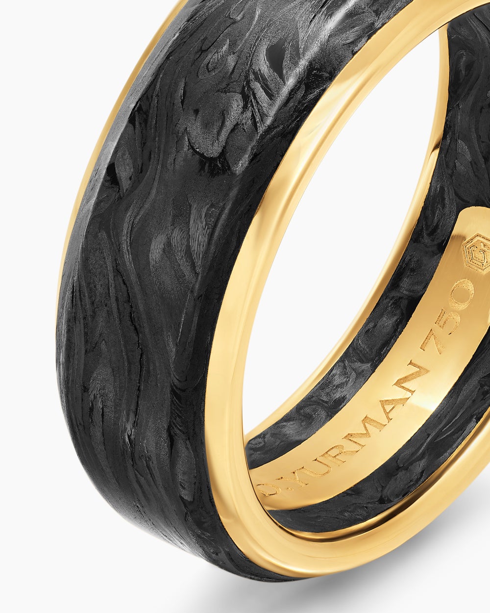 Anneau Streamline en or jaune 18 carats, 8 mm homme