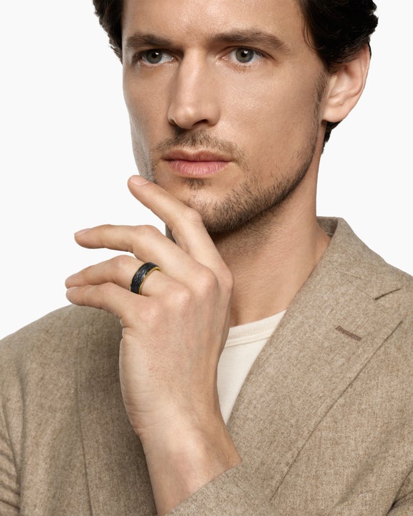 Anneau Streamline en or jaune 18 carats, 8 mm