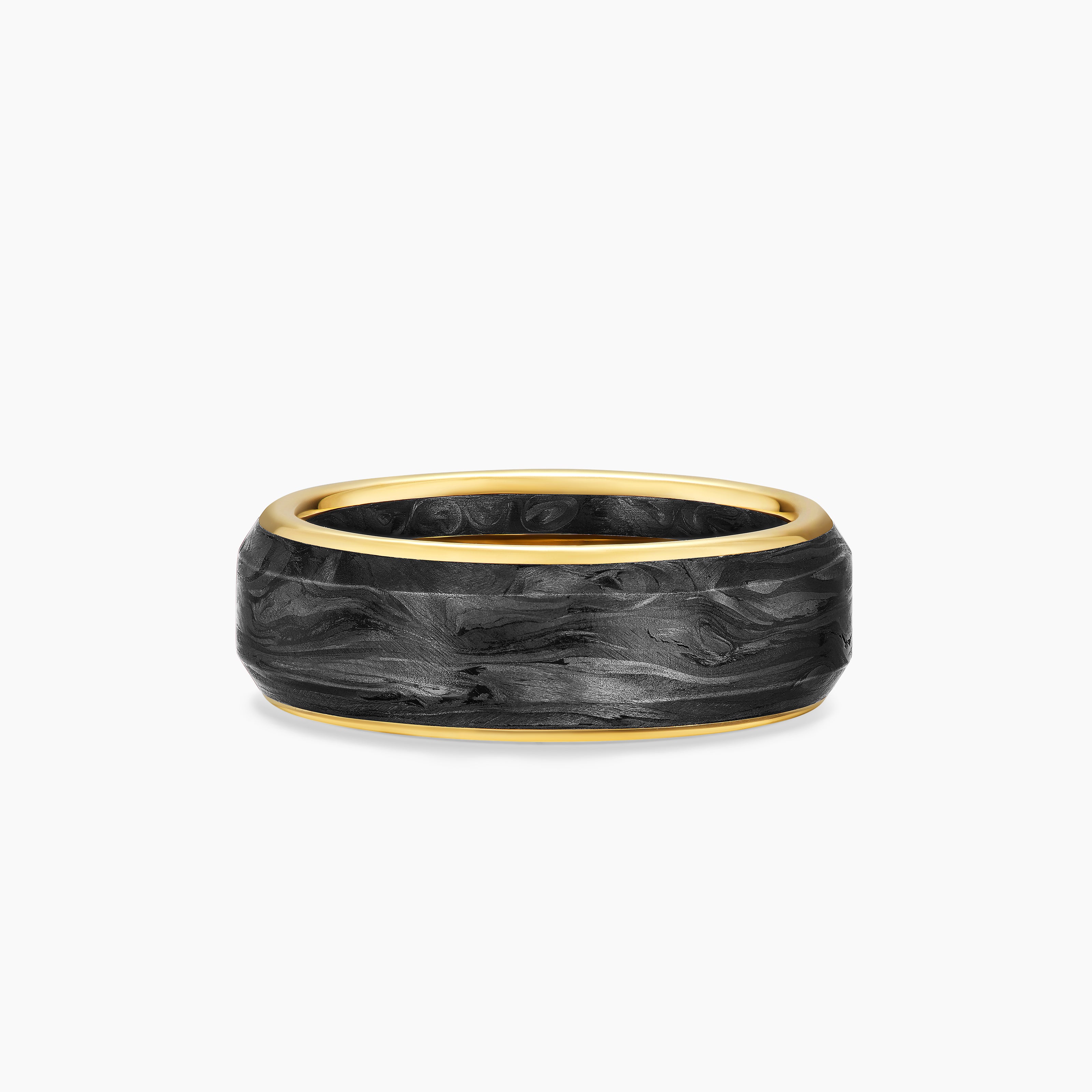 Mens Streamline Band Ring in 18K Yellow Gold, 8mm