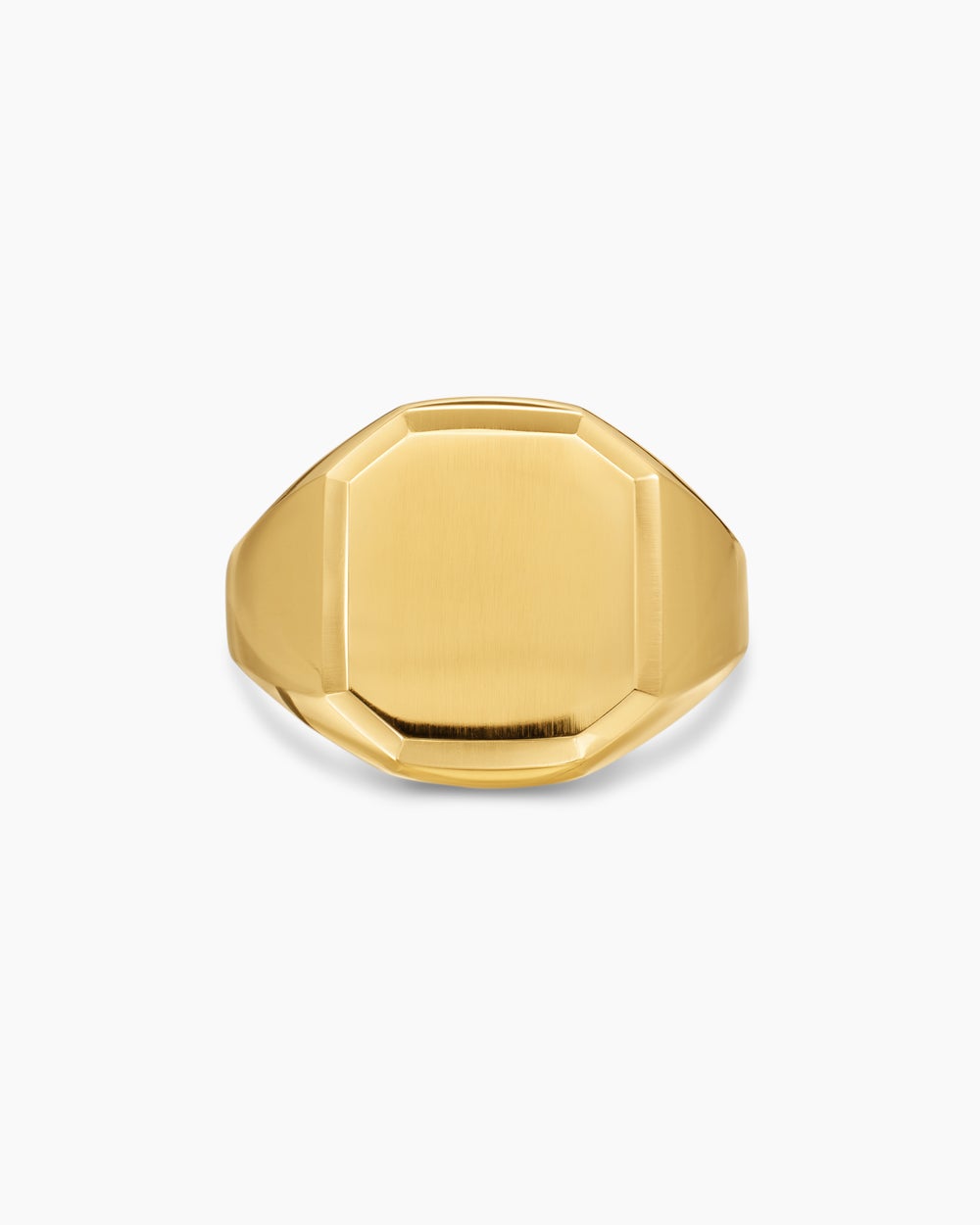 Mens Streamline® Signet Ring in 18K Yellow Gold, 18mm