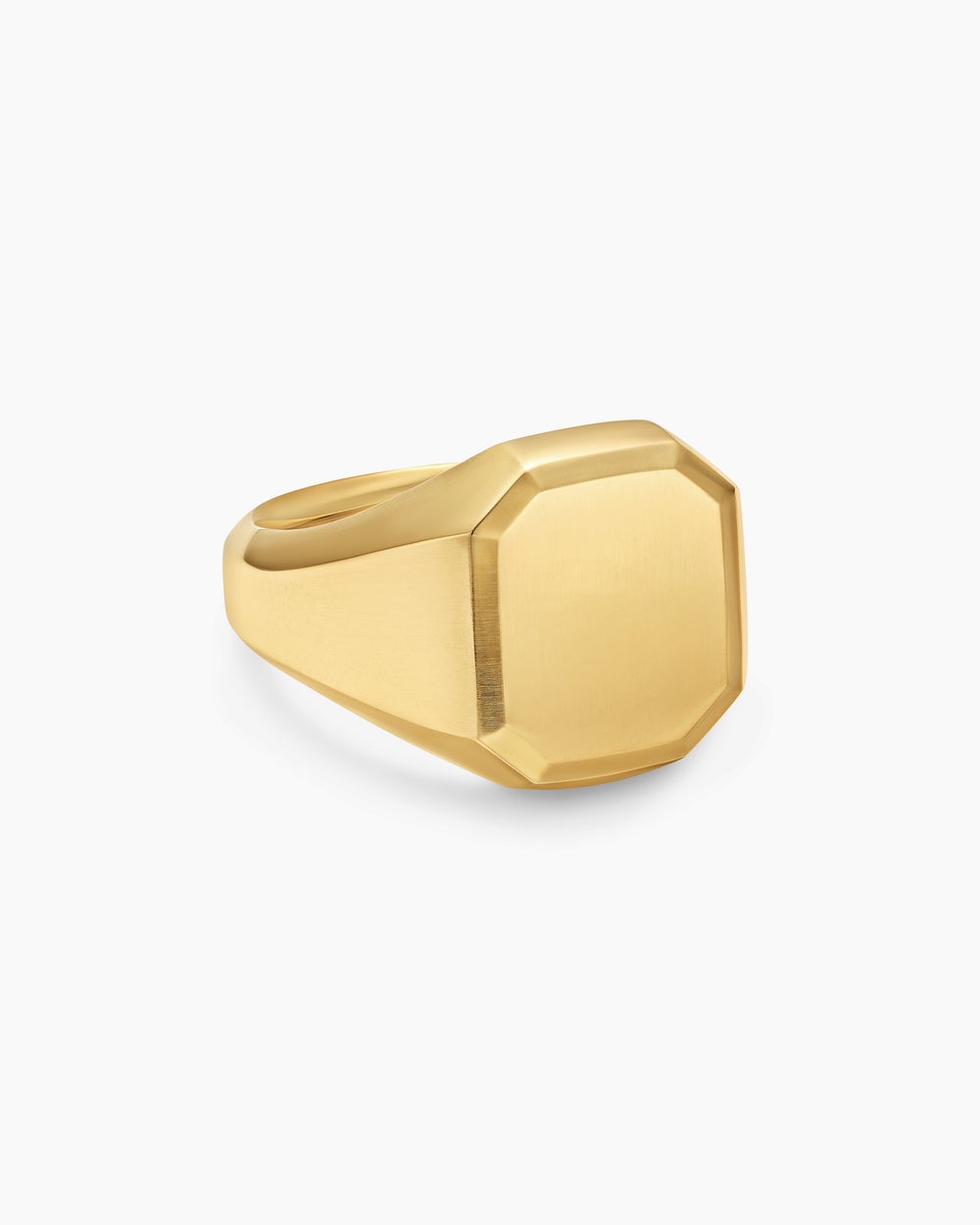 Mens Streamline® Signet Ring in 18K Yellow Gold, 18mm