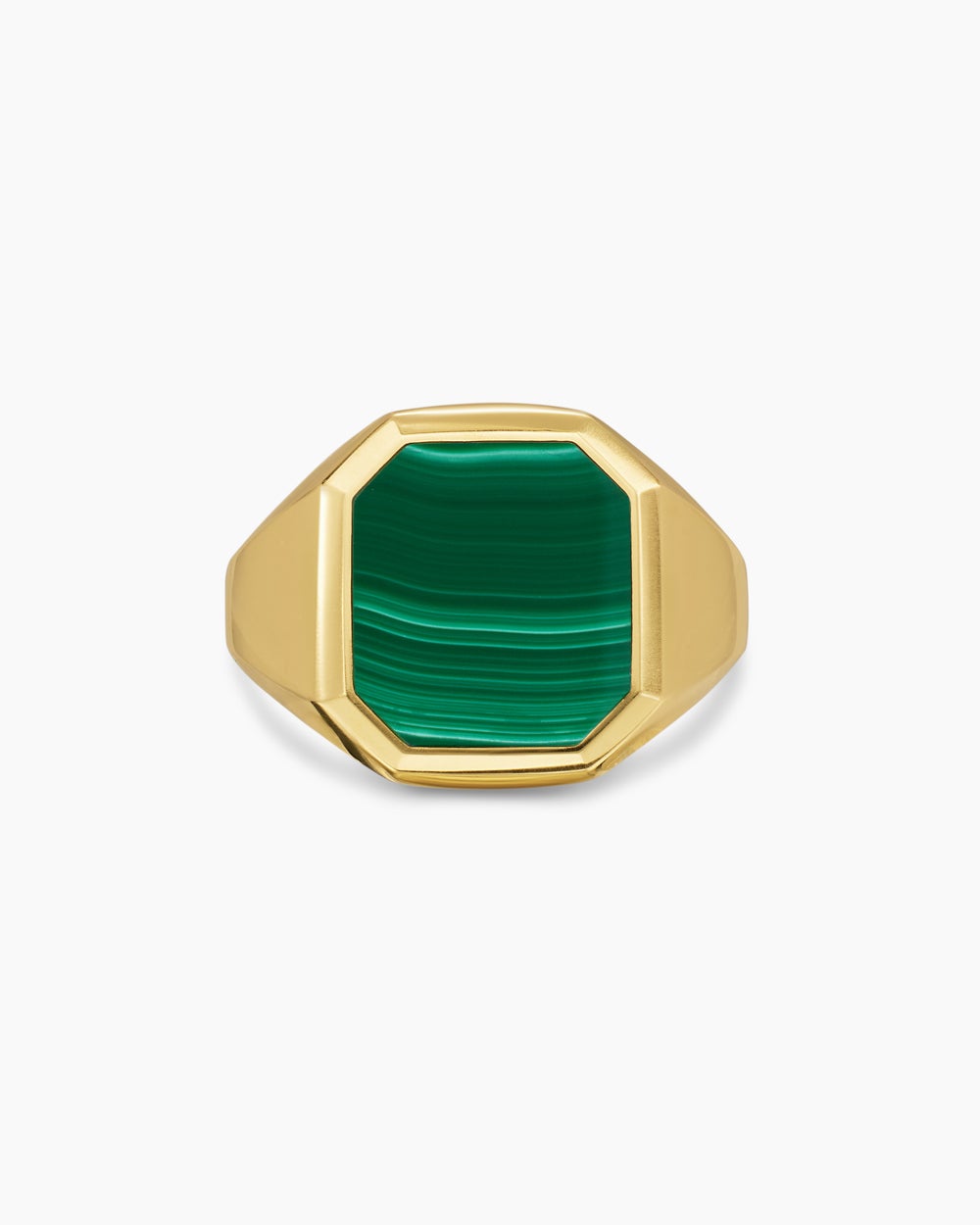 Mens Streamline Signet Ring in 18K Yellow Gold, 18mm