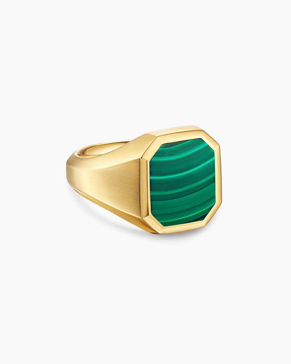 Mens Streamline Signet Ring in 18K Yellow Gold, 18mm