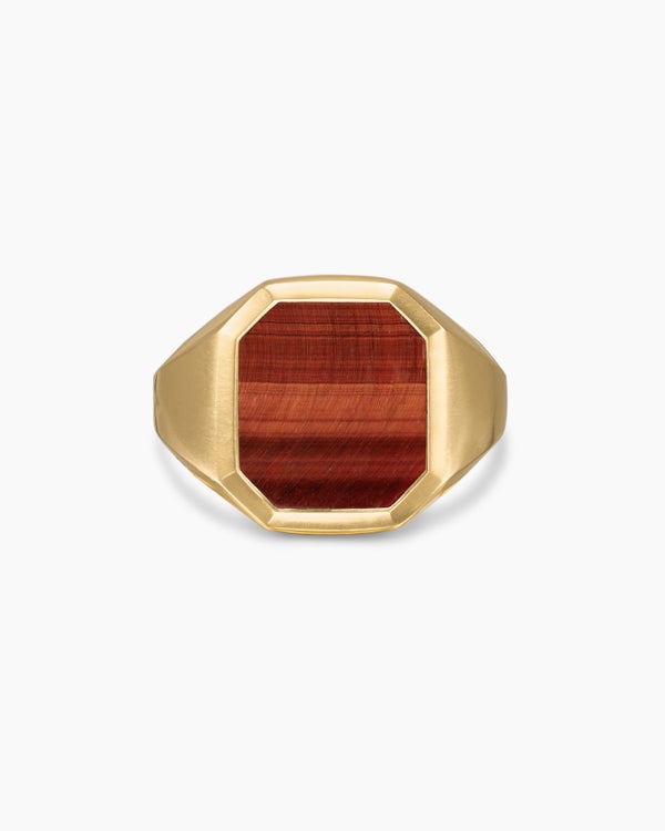 Bague chevalière Streamline en or jaune 18 carats, 18 mm