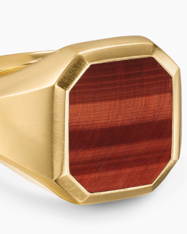 Bague chevalière Streamline en or jaune 18 carats, 18 mm