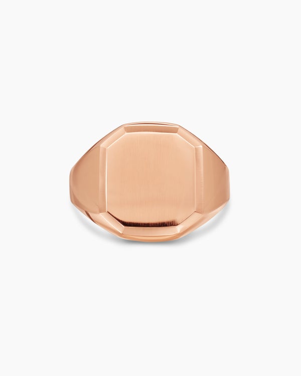Streamline Signet Ring in 18K Rose Gold, 18mm