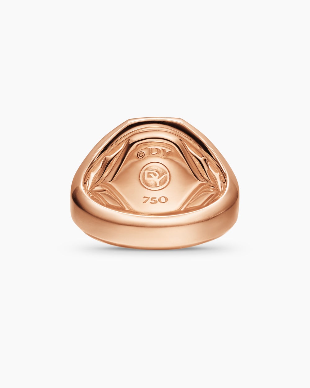 Mens Streamline® Signet Ring in 18ct Rose Gold with Cognac Diamonds, 18mm