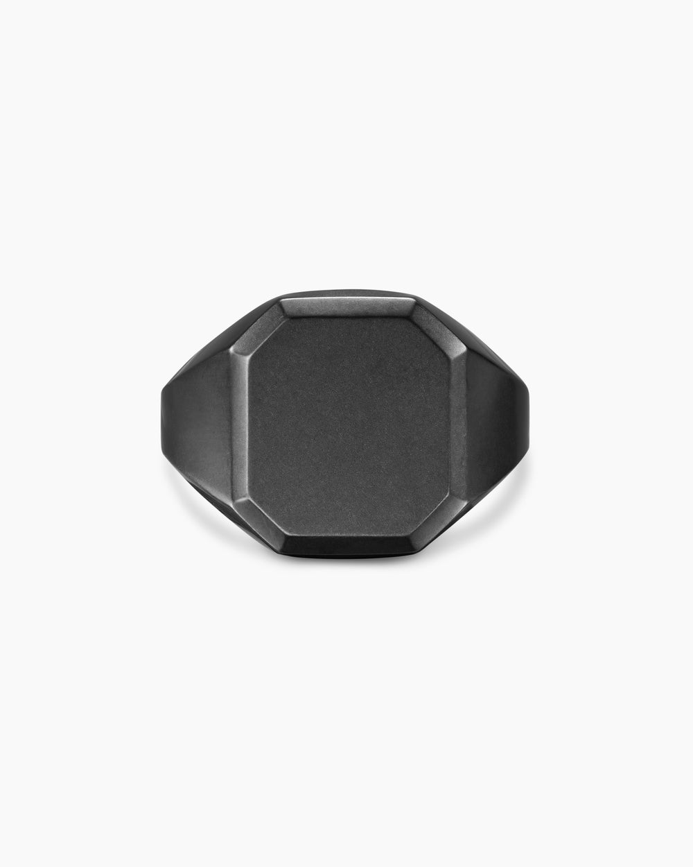Mens Streamline Signet Ring in Black Titanium, 18mm